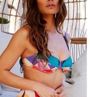 Farm Rio Praia Geometric Print Underwire Bikini Top Size S